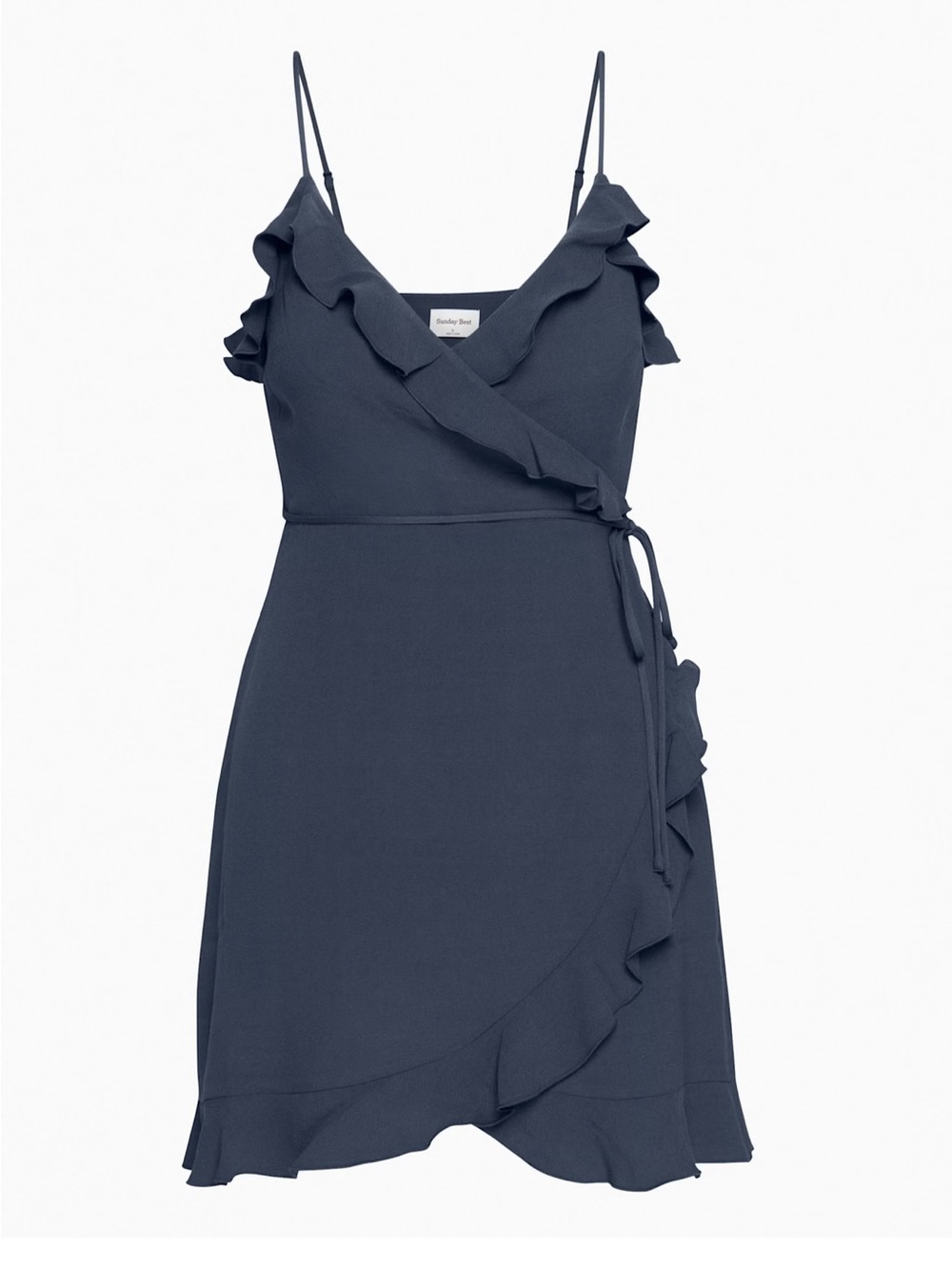 Aritzia Sunday Best Countess Mini Wrap Dress Navy